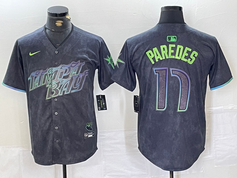 Men's Tampa Bay Rays Isaac Paredes #17 Charcoal 2024 City Connect Limited Jersey